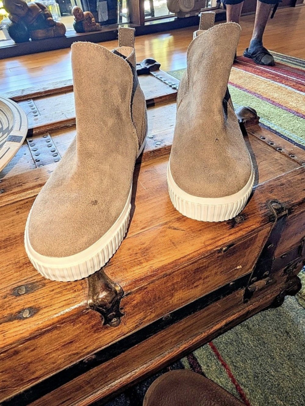 Timberland Skyla Bay Suede Pull-on Boots, Beige, Women's Size 7.5, Lined, Cozy